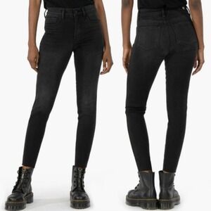 Kut from the Kloth NEW Womens 12 Black Connie‎ Fab Ab Raw Hem Edgy Ankle Skinny